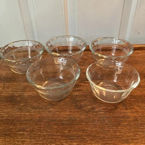 Pyrex Corning 463 Custard Cup Edge 175ml Vintage Set Of 4