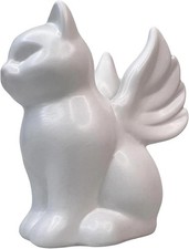 Angel Wing Cat Figurine/Memorial Cat Lover Tribute   4 3/8  Tall Ceramic Stonewa