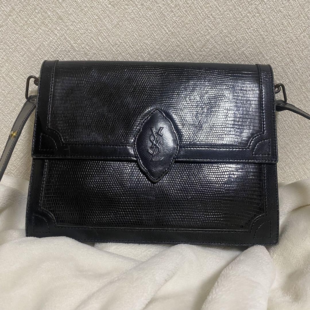 Borsa a tracolla Yves Saint Laurent YSL lucertola in rilievo originale