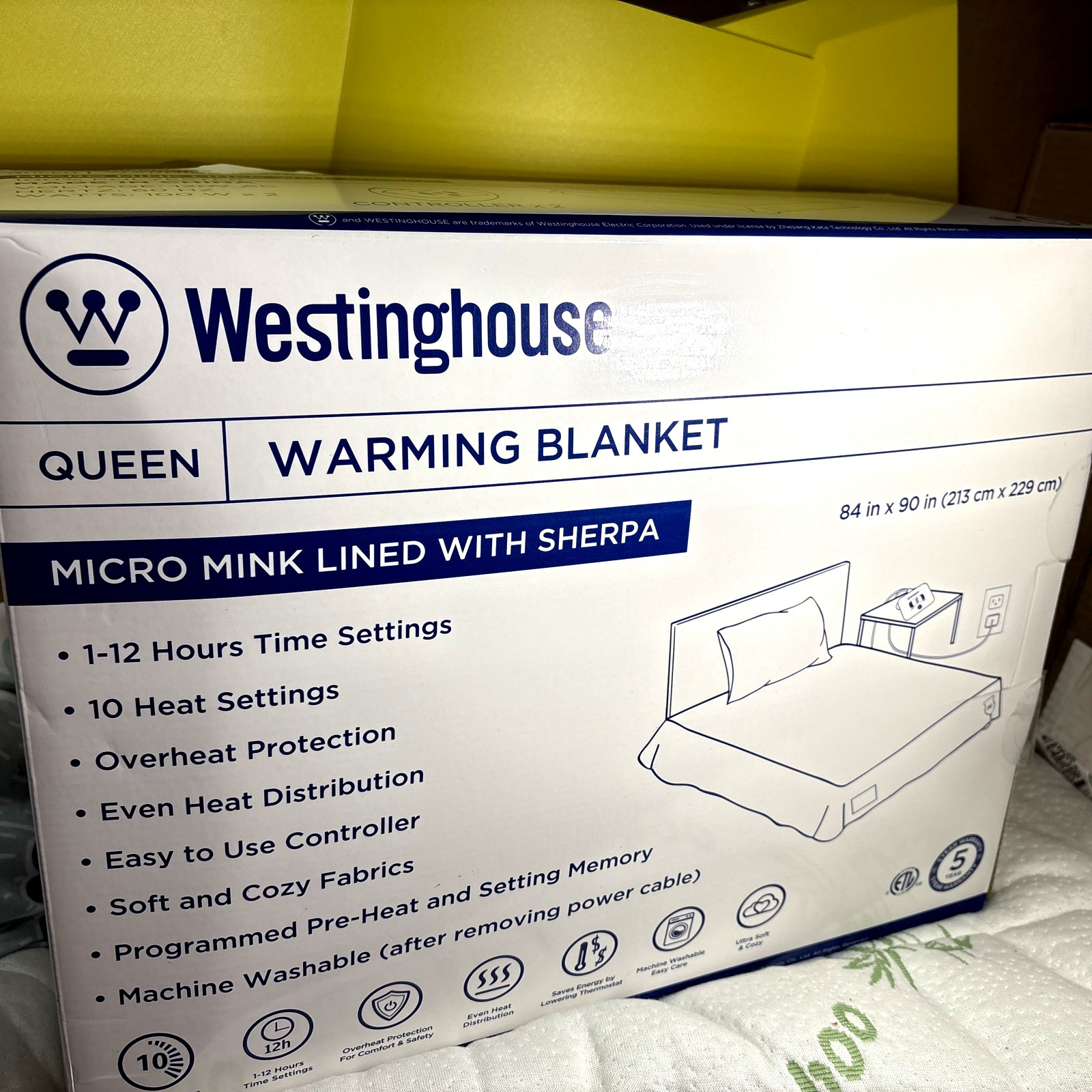 WESTINGHOUSE ELECTRIC BLANKET QUEEN MICRO MINK LINED WITH SH