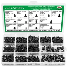 516PCS Computer Screws Assortment Kit, 6-32 Male to M3 516Pcs Black PC 