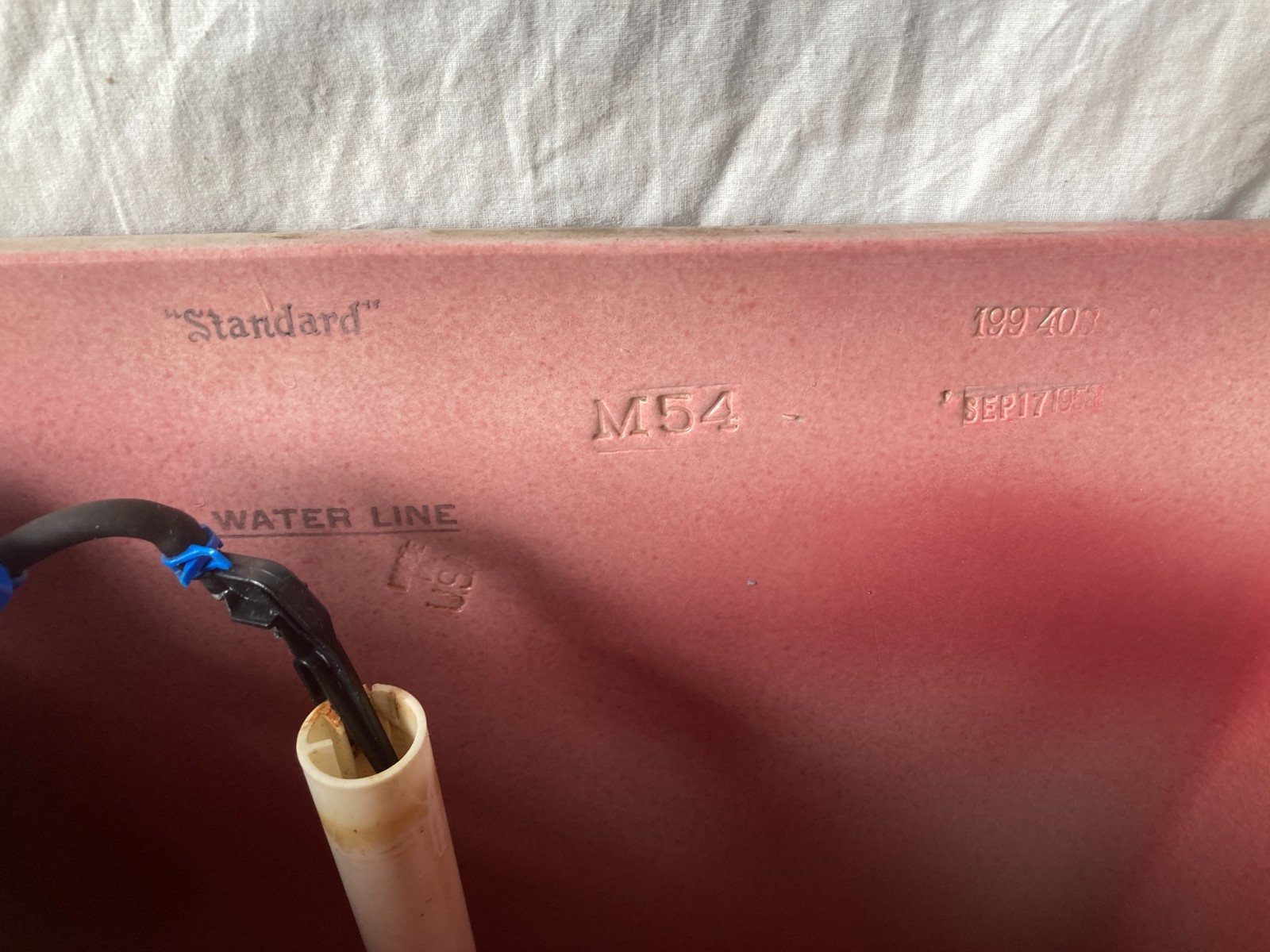 Vtg Mid Century Burgundy T'ang Red Porcelain Toilet Standard Round Bowl 336-25E