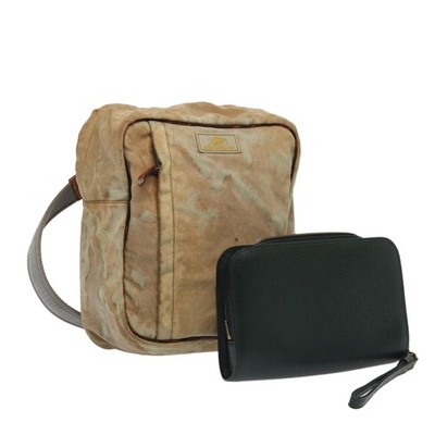 LOUIS VUITTON Taiga LV Cup Clutch Shoulder Bag 2 Set Grizzly Gray LV Auth bs...