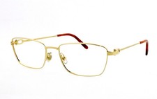 Montatura occhiali quadrati oro 23K 50mm CARTIER C Decor vintage nuovi solo Francia