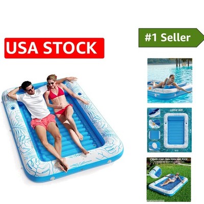XL Inflatable Pool Float with Pillow & Cup Holders for Adults - Relax in Style