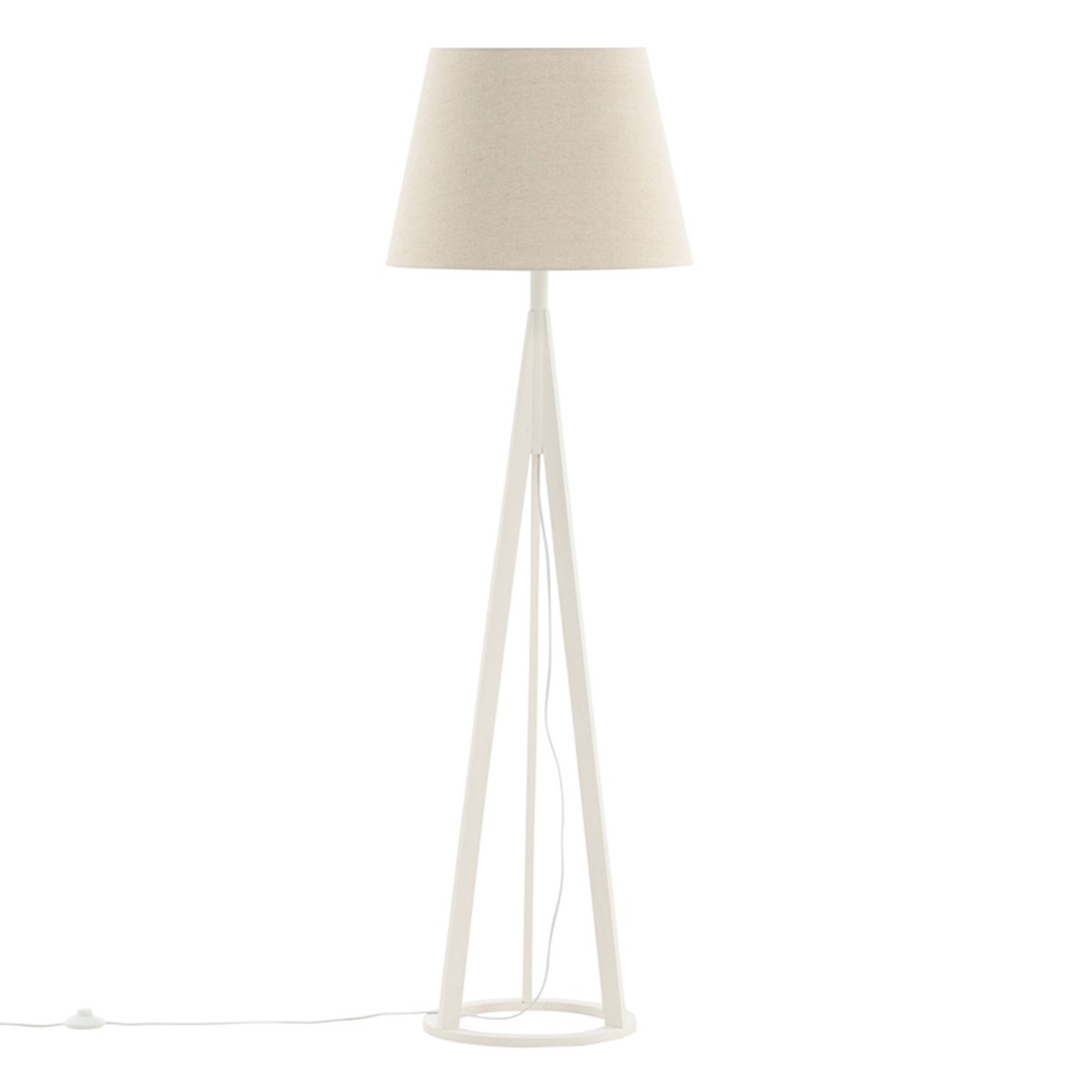 Lampadaire en bois Kona 160cm blanc au design scandinave épuré
