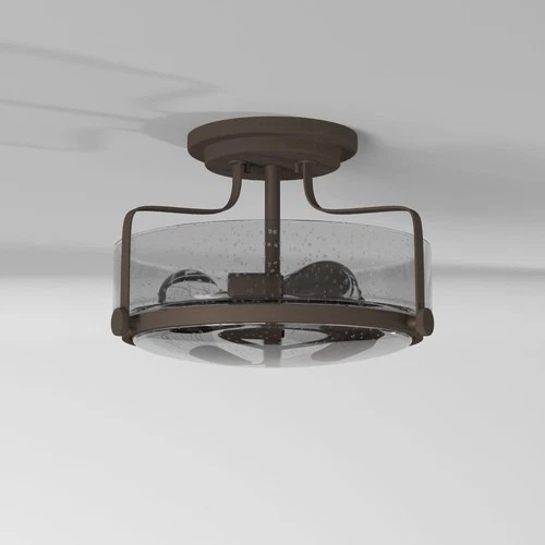 Hinkley Lighting 3641-CS Harper 3 Light 15"W Semi-Flush Ceiling - Black - Picture 4 of 12