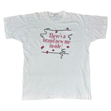 Fruit Of The Loom Single Stitch T-Shirt 90s USA Grafikdruck Weiß Herren XL