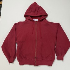Vintage Russell Athletic Full Zip Hoodie Size XL Maroon High Cotton Made In USA