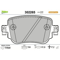 Valeo 302265 Bremsbelagsatz FüR Seat VW Skoda Audi Leon SC Alhambra A1 Q3 Caddy