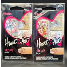 Fingrs Heart 2 Art Take Note Nail Art Tattoo Paper Sheets 2 Pack 30 Sheets Each