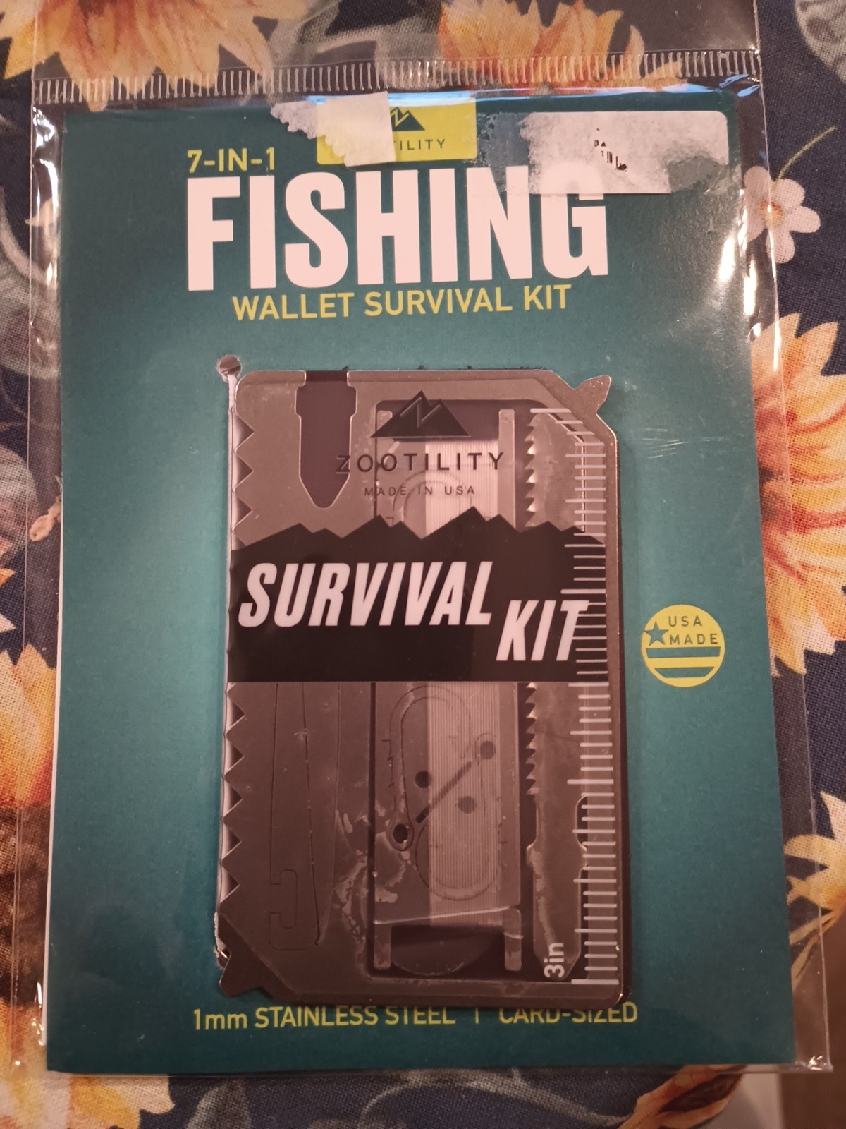 Fishing Wallet Survival Kit 7-in-1 Zootility 