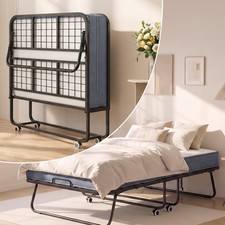 Zafly Folding Bed, Portable Fold Up Bed, Rollaway Bed with Mattress for Adults