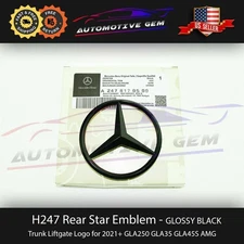 H247 GLA45 AMG Trunk Star Emblem GLOSS BLACK Rear Logo Mercedes GLA250 GLA35