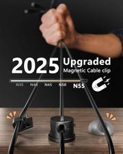 Magnetic Cable Clips 360  Rotation Cord Holder, 6Pack Cord Organizer 1s Lock Cab