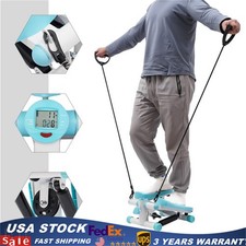 Battery Floor Standing Fitness Stepper w/ Mat  Resistance Bands Load 330.69 lb