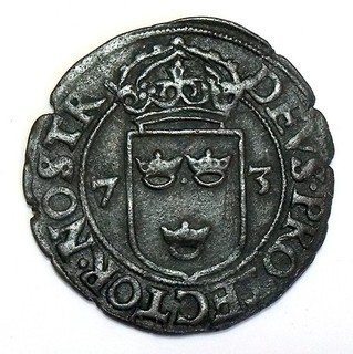 SWEDEN John III (1568 1592) 2 Ore 1573 Stockholm Silver EXCELLENT