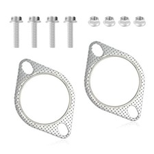 2PCS Exhaust Gasket  4PCS Exhaust Bolts,2.33" 2-Bolt Exhaust Flange Gasket R...