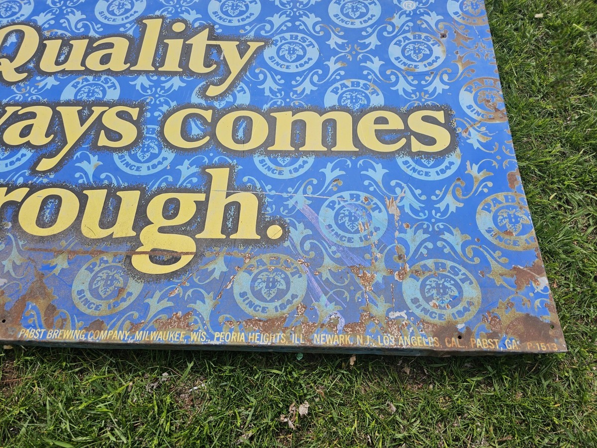 Pabst Blue Ribbon Vintage Sign Large Approx 4' X 8' Quality Always