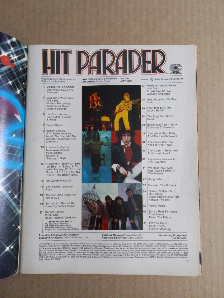 Hit Parader Magazine - May 1980 - Tom Petty Poster , Clash , Police , B-52's Etc - Image 3 of 4