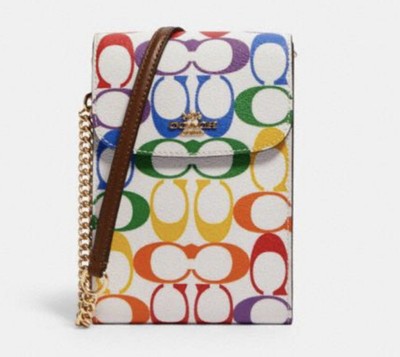 circle crossbody in rainbow signature canvas