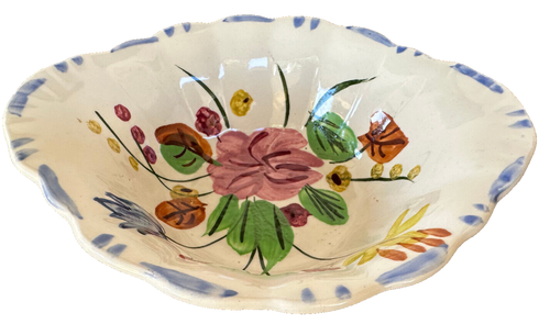 1 Lugged Cereal Bowl Waltz Time Blue Ridge Southern Pottery Hand Painted Floral - Picture 1 of 4