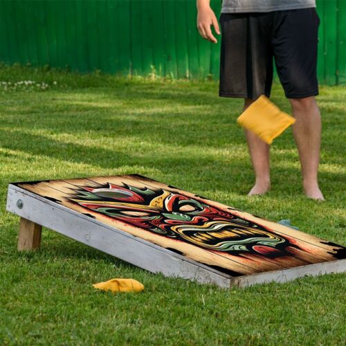 Tropische Tiki Masken Polynesien Cornhole Board Wraps und Aufkleber Vinyl Aufkleber - Bild 7 von 7