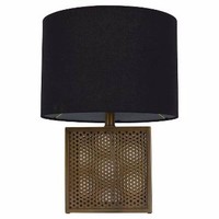 Nate Berkus Perforated Brass Lamp W/ Black Shade With Tags Nate Berkus Perforated Brass Lamp W/ Black Shade With Tags