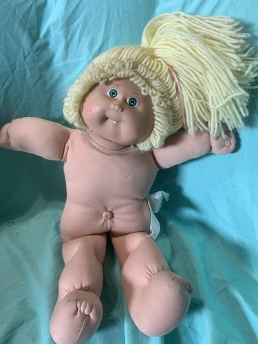 Vintage 1987 Cabbage Patch Doll Blonde Hair Blue Eyes w/o clothes