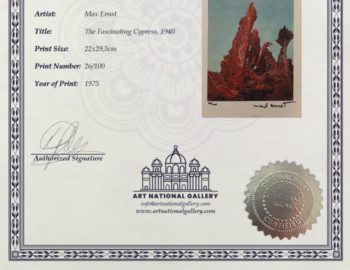 Max Ernst, Original Hand-signed Lithograph with COA & Appraisal of $3,500 - Picture 8 of 12