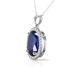 14K. SOLID GOLD NECKLACE WITH NATURAL DIAMONDS & SAPPHIRE