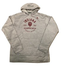 Adidas NCAA Indiana University Hoosiers Grey Hoodie Gray/Red 111ca