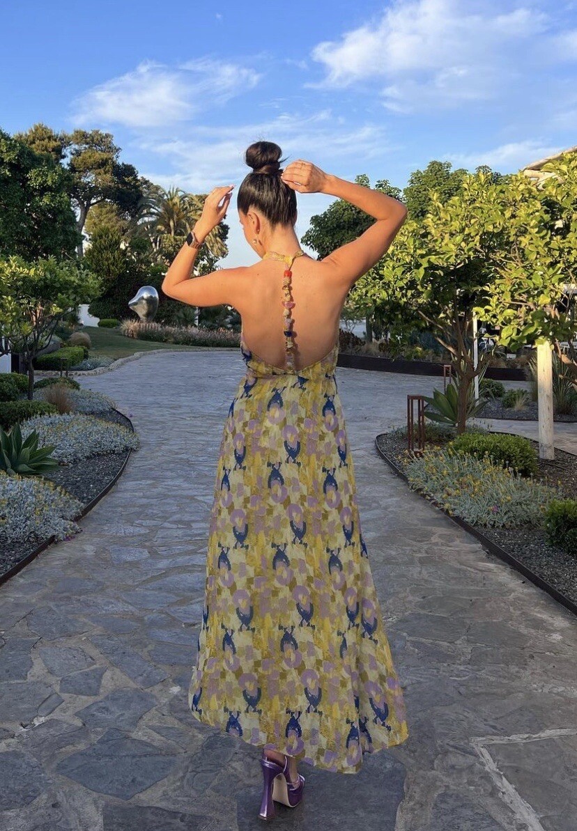 ZARA WOMAN SS23 PRINTED BEADED MIDI CHIFFON DRESS ZARA WOMAN SS23 PRINTED BEADED MIDI CHIFFON DRESS
