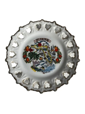 Vintage Florida Decorative Spoke Plate-Map 7'' THE SUNSHINE STATE--RARE!