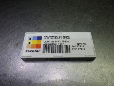 SECO Carbide Inserts QTY10 CCMT 32.51-F1/CCMT09T304-F1 TP200 (LOC3532)