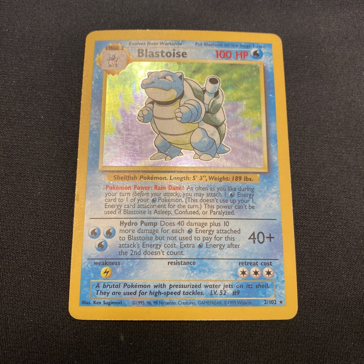 BLASTOISE 2/102 Base Set Holo Rare Unlimited Pokemon TCG HP BLASTOISE 2/102 Base Set Holo Rare Unlimited Pokemon TCG HP