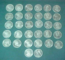 VINTAGE 1953 MEET THE PRESIDENTS Board Game COIN Set Only ! Selchow & Righter Co