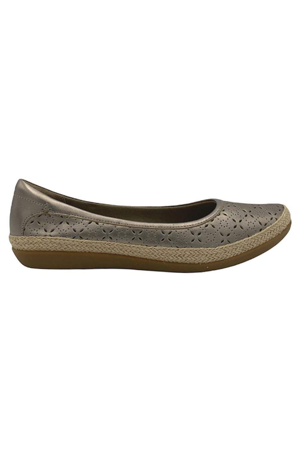 clarks perforated slip on flats