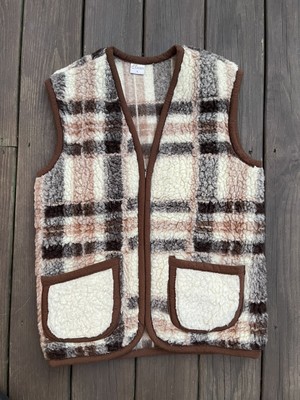 Gilet femme Eluna épais 100% laine grande fermeture éclair marron