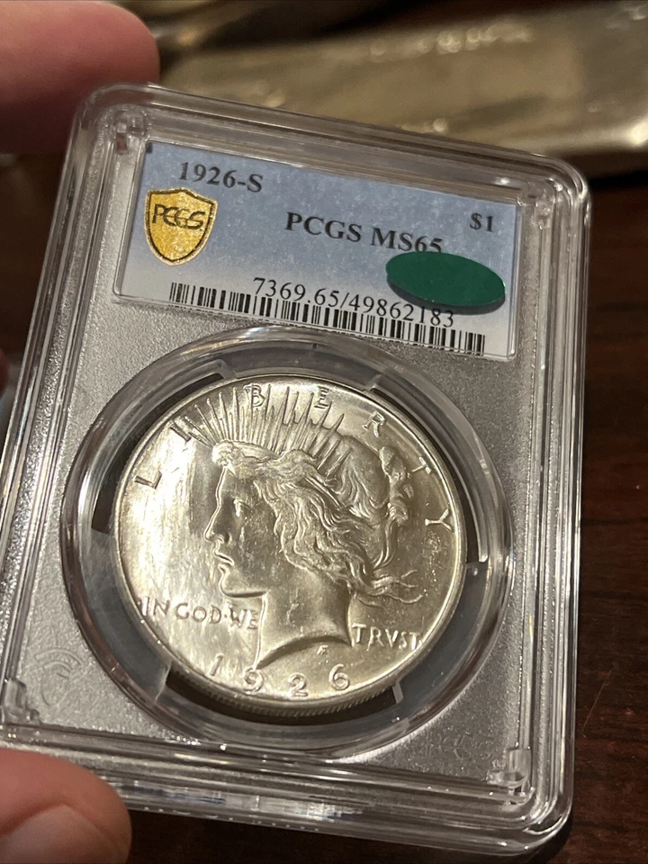 1926-S Peace Dollar MS-65 PCGS CAC TOP POP Overpolished VAM 3B Amazing Luster PQ - Image 3 of 4