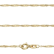 Echt Gold 750 Juwelier Singapur Kette St&auml;rke 1,45 mm 18 Karat Gelbgold Halskette