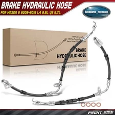 2x Front LH & RH Side Brake Hydraulic Hose for Mazda 6 2009-2013 L4 2.5L V6 3.7L
