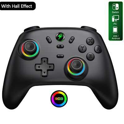 Switch Controller with Hall Effect Joystick For Switch/Lite/OLED,Android/IOS/PC