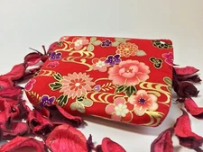 Japanese Style Floral Card Makeup Coin Key Zip Bag Wallet Purse Pouch