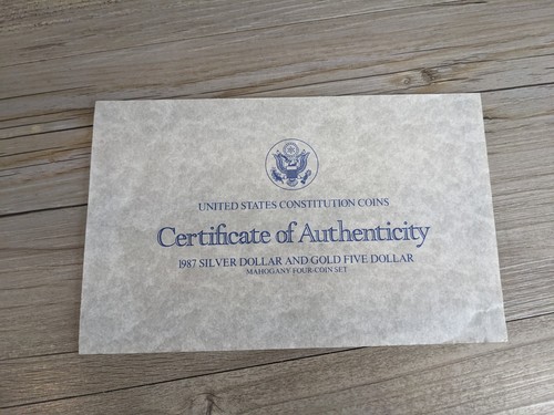 United States Constitution Bicentennial Coins 1987 Wooden Box & COA Only NO COIN - Picture 12 of 16