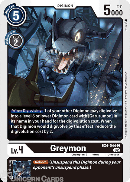 EX4-044 Greymon :: Common Digimon Card :: EX04: Alternative Being ::