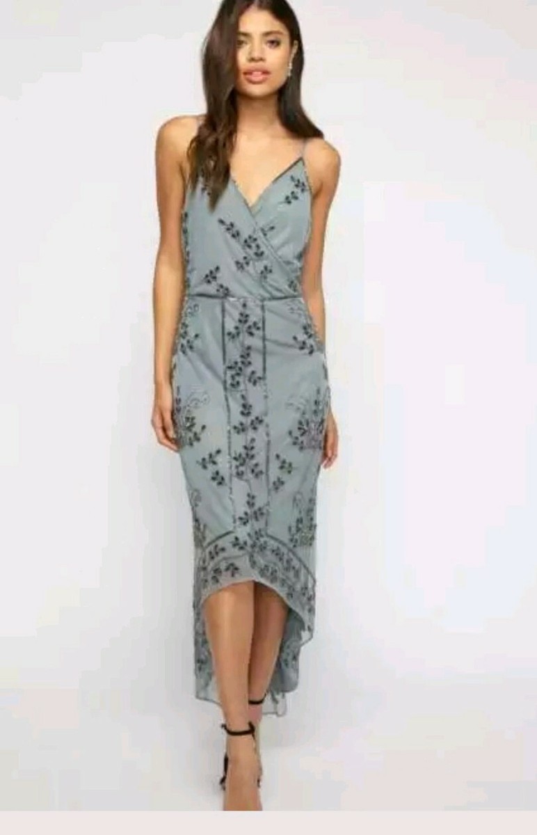 new Miss selfridge grey Lace beaded Wedding 20s Evening occasion - Main Image