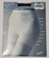 JC Penney Subtle All Over Shapers Pantyhose Off Black 87 Size Long NEW