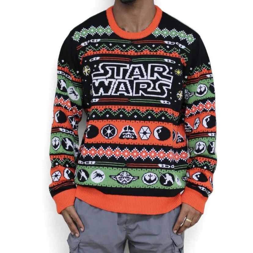 Star Wars Christmas Sweater Adult Large Holiday Ugly Pullover Yoda