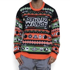 Star Wars Christmas Sweater Adult Large Holiday Ugly Pullover Yoda Vader NEW